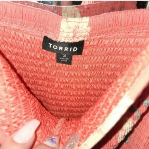 ⚘️Torrid 3 Mini Challis Smocked Skater Dress - Picture 4 of 5